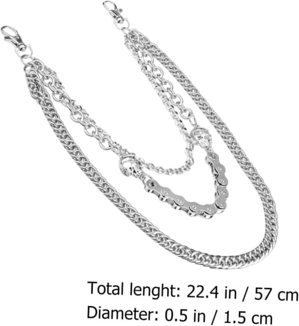 1Pc Men Decorative Trousers Chain Silver Hip Hop Pants Accessory Unique Design for Stylish Outfits Durable Material for Punk and Gothic Fashion - Image 2