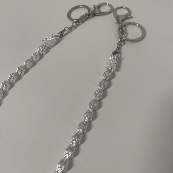 Pants Chain with Dragon Head Unisex Hip Hop Punk Rock Jeans Keychain Gift, Silver Retro Decorative Clothing Accessory Side Pants Chains - Image 2