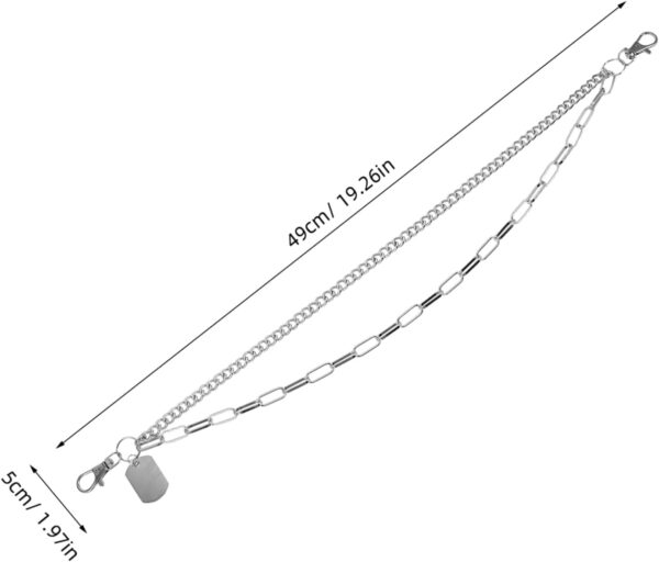Hip Hop Dual Metal Waist Chain for Jeans Decorative Trouser Chain Unique Street Fashion Design Durable Construction for Individual Expression and Personalization - Image 2