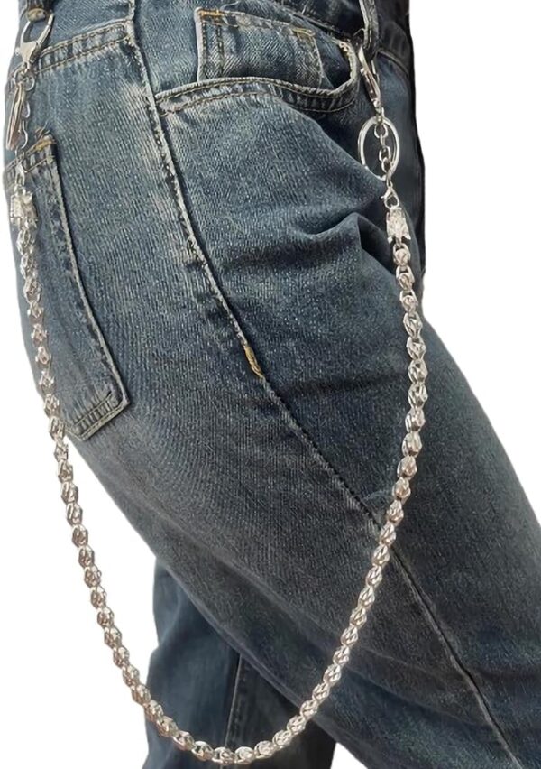 Pants Chain with Dragon Head Unisex Hip Hop Punk Rock Jeans Keychain Gift, Silver Retro Decorative Clothing Accessory Side Pants Chains