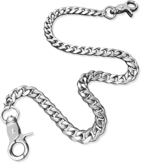 Pants Wallet Chain for Men Women Boy Girl,Heavy Duty Pocket Chain Metal Wallet Keychain Jean Punk,Silver