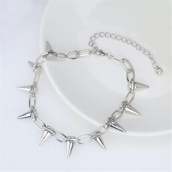 2-3Pcs Gothic Rivet Spike Paperclip Link Chain Choker Necklace Set Punk Rock Hip Hop Adjustable Streetwear Collar Necklace for Women Men Unisex Vintage Jewelry - Image 2