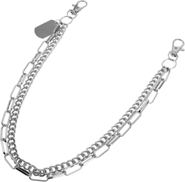 Hip Hop Dual Metal Waist Chain for Jeans Decorative Trouser Chain Unique Street Fashion Design Durable Construction for Individual Expression and Personalization