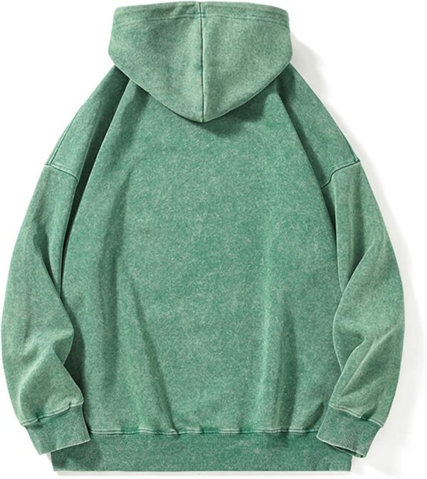 men Washed Hoodie Oversized Hooded Sweatshirt Acid Wash Cotton Baggy Streetwear Sweatshirts Workout Hoodies - Image 2
