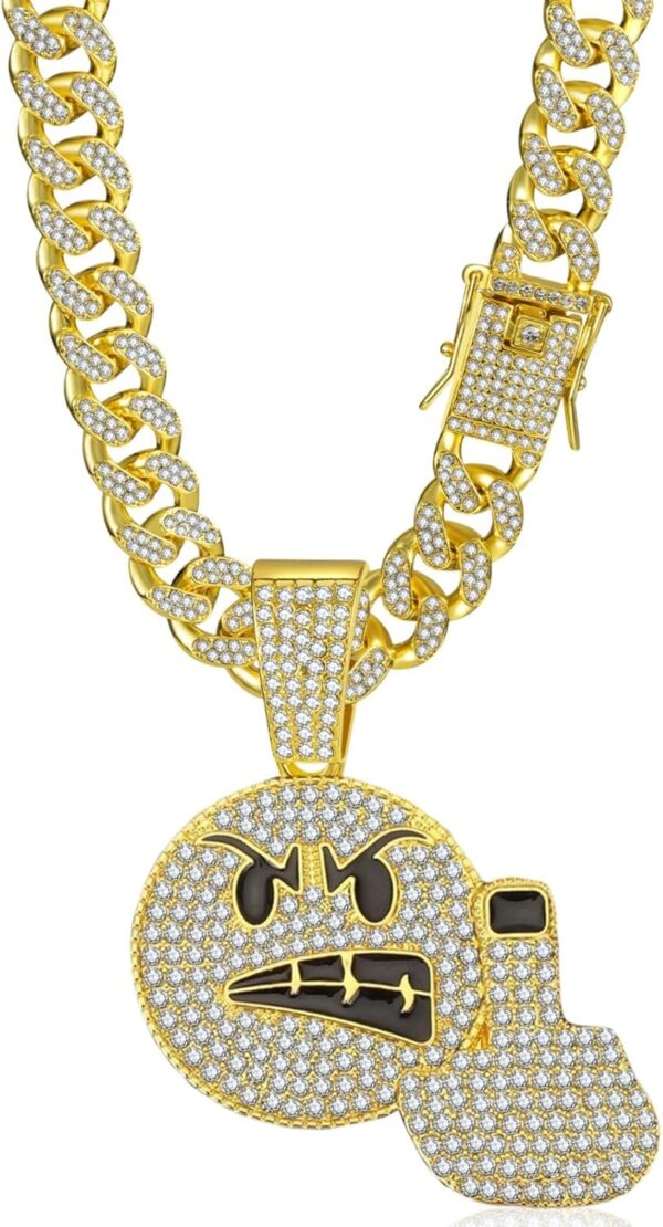 13mm Miami Cuban Link Chain Necklace 18K Gold/Silver Plated Iced Out Diamond Hip Hop Jewelry for Men & Women - Rapper Bling Cuban Necklace