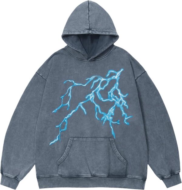 men Graphic Hoodies Oversized Washed Vintage Heavy Streetwear Sweatshirt Hooded Pullover