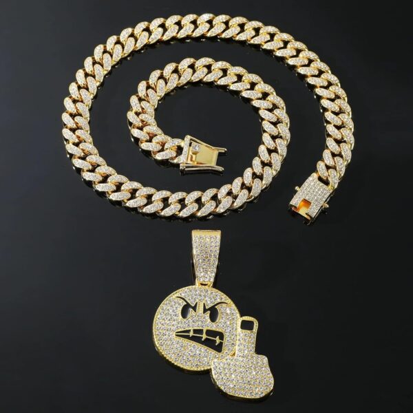 13mm Miami Cuban Link Chain Necklace 18K Gold/Silver Plated Iced Out Diamond Hip Hop Jewelry for Men & Women - Rapper Bling Cuban Necklace - Image 2