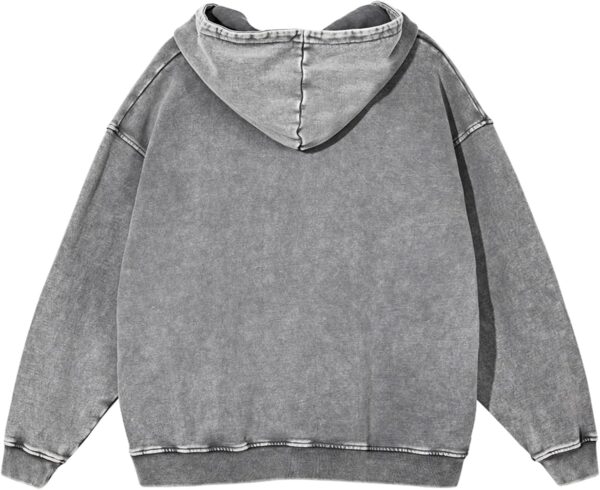 men Oversized Sweatshirt Zip Up Hoodie Solid Wash Old Craft Basic Jackets Unisex Heavyweight Casual Sweatshirts - Image 2