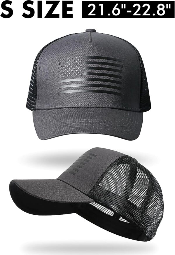 American Flag Trucker Hat Baseball Cap Snapback Fitted Hats for Men Women Snap Closure Design Breathable Mesh Side Durable - Image 2