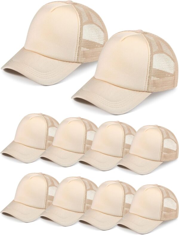 10 Pcs Sublimation Blank Trucker Hats Bulk Mesh Baseball Cap Polyester Mesh Trucker Hat for Men and Women