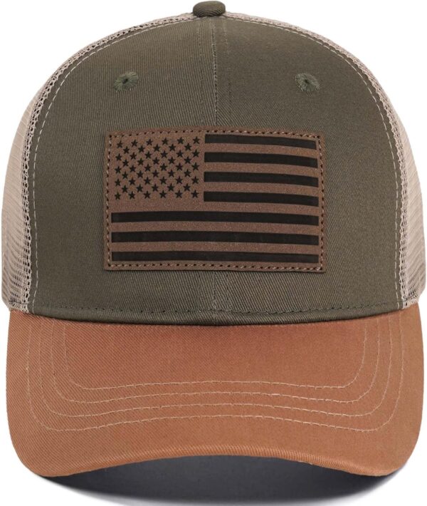 American Flag Trucker Hat - Snapback Hats for Men Women Baseball Cap - Breathable Mesh & Adjustable Fit for Casual Wear