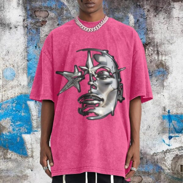 men Graphic Tees Acid Wash Tshirt Oversized T-Shirt Vintage Shirt Streetwear Casual Cotton Loose Fit Tee Tops - Image 2